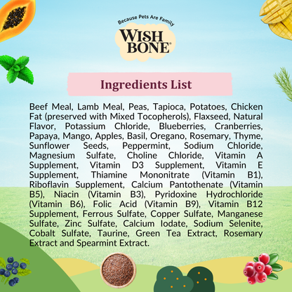 Buy Wishbone Graze New Zealand Beef & Lamb Dry Dog Food - 4 lb bag, gluten-free and grain-free formula with premium beef, lamb, and antioxidants.