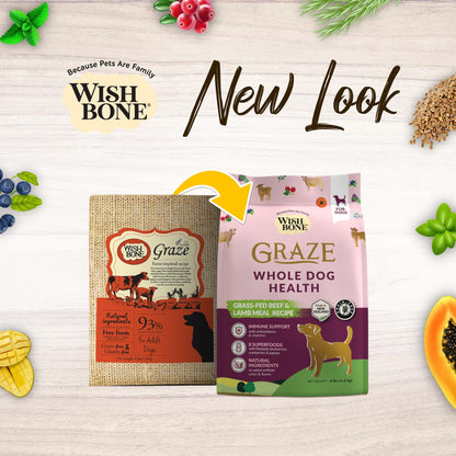 Wishbone Graze for Dogs - New Zealand Beef and Lamb, 4lbs & 20lbs